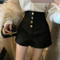 Women's Summer New High Waist Single Breasted Casual Shorts