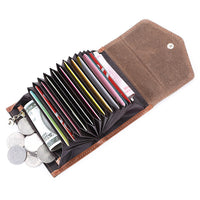 Organ Leather Card Bag Oil Wax Canvas Cowhide