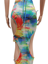 Three-piece Mesh Print Swimsuit Europe And The United States