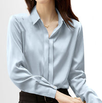 Spring Chic Commuter Satin Shirt