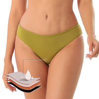 Mid-waist Solid Color Four-layer Leak-proof Menstrual Underwear