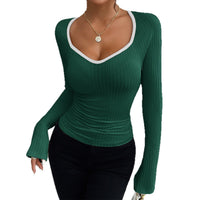 Y2g Hot Girl Long Sleeve Solid Color Blouse