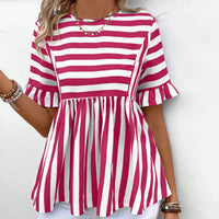 Ruffled Sleeves Summer Women's Top Shirt