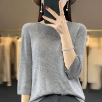 New Worsted Wool Front Line Ready-made Garments Round Neck