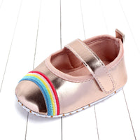 Baby rainbow slip proof Velcro walking shoes