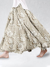 SpringSummer Fashion New Arrival Womens Big-Flared 3D Printed Skirt