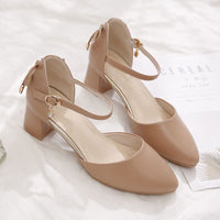 Women's Closed Toe Chunky Heel High Heels