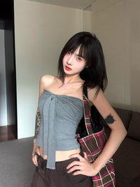 Women's Summer Elegant Bow Tie Strapless Top
