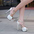 Womens Fishmouth Sandals With Hollowed-Out Cross Straps