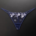 Seamless Panties Low Waist Embroidered Chinese Style White Plum Blossoms