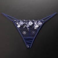 Seamless Panties Low Waist Embroidered Chinese Style White Plum Blossoms