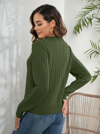 Women's Pullover Loose-fitting Long Sleeves Lapel Twist Sweater
