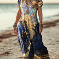 Flared Maxi Skirt Plus-size Fashionable Casual Long Dress