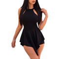 Sexy halter skinny irregular jumpsuit suit