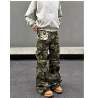 Men's Contrast Color Three-dimensional Pocket Overalls