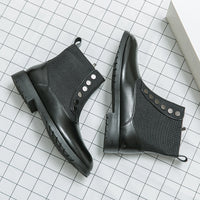 Cloth Stitching High Top Wild British Martin Casual Men's Leather Shoes