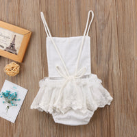 White embroidered lace tie