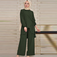 Women's Fashionable Loose Casual Solid-Color Set
