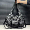 Women's Fashion Vintage Lychee Pattern Tote Messenger Bag