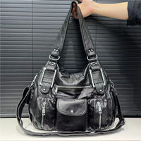 Women's Fashion Vintage Lychee Pattern Tote Messenger Bag