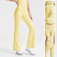 V Waist Yoga Pants Fitness Trousers High Waist Pleating
