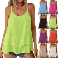 Casual Strapless Sleeveless Double-layer Camisole