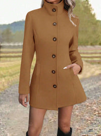 Womens Autumn Winter New Arrival Fashionable Casual Stand-Up Collar Coat