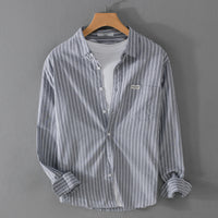 Oxford Japanese Style Shirt Cotton Clothes Leisure Iron-free Stripes