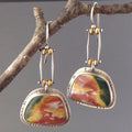 Hema Inlaid Cross-border New Arrival Vintage Colored Gemstone Earrings