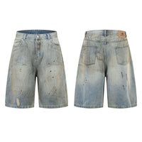 Pu Shuai Cropped Washed Denim Middle Pants