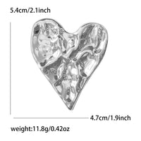 Alloy Enamel Glossy Pitted Heart Brooch