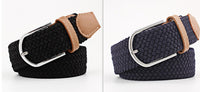 Women's Canvas Belt Student Pants Casual Stretch Braided Needle Buckle