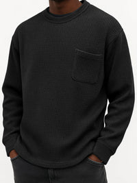 Men's Plus-Size Casual Crew-Neck Long-Sleeve Sweatshirt Top