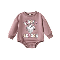 Halloween Letter Print Long Sleeve Round Neck Triangle Rompers Infant