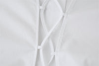 Preppy Style Fashion Sweet Short Back Lace-up Shirt