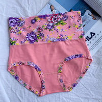 Women's High Waist Plus Size Printed Cotton Underwear