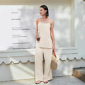 Fashionable Casual Womens Spaghetti-Strap Tank Top And Pants Set