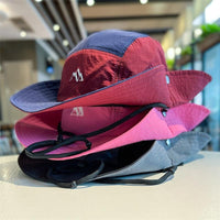 Womens American-style Contrast-color Bucket Hat For Outdoor Sun Protection