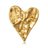 Alloy Enamel Glossy Pitted Heart Brooch
