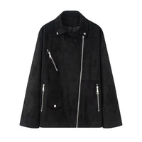 Women's Fashion Elegant Suede Lapel Jacket