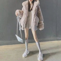 Furry Coat Women's Imitation Fur Loose Young Winter Hoodie