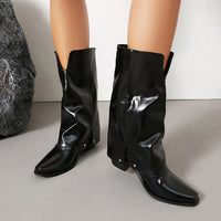 Retro Chunky-heeled Booties For Women