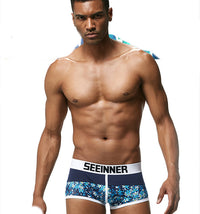 Men's Fashion Breathable Traceless Boxers Printed