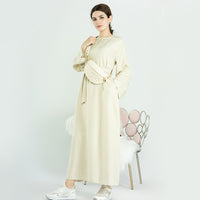 Casual Solid Color Cardigan Robe Suit