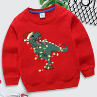 Children's Christmas Red Sweater Pure Cotton Autumn Clothes Western Style