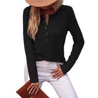 Solid Color Long Sleeve Hollowed Leisure Shirt