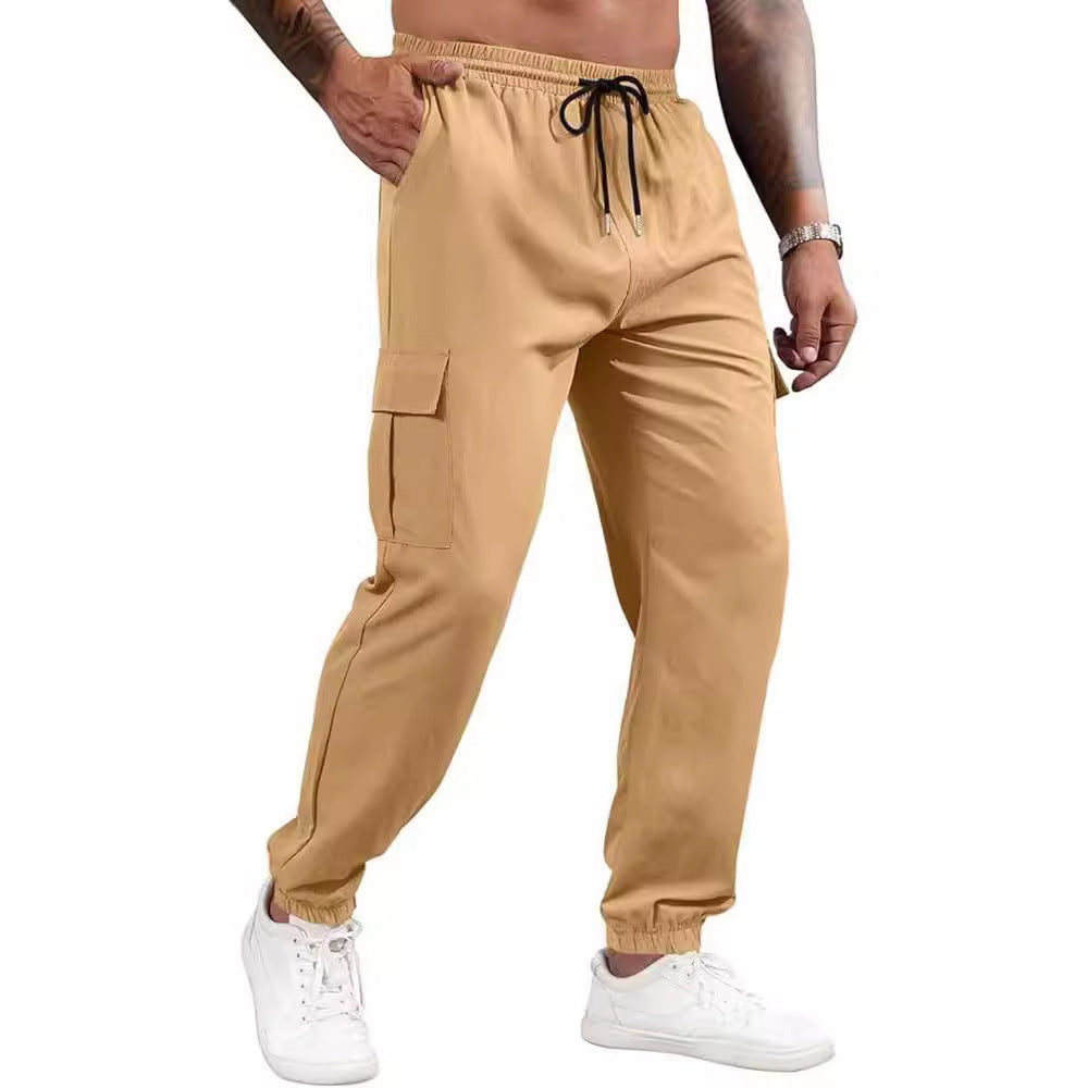 Multi-pocket Loose Straight Cargo Trousers