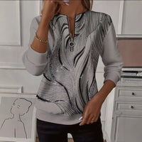 Printed Raglan Sleeve Long-sleeved Women's Sweatshirt