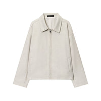 Collar casual versatile jacket with zipper and woolen coat