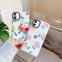 Small  And Simple Flower Transparent Mobile Phone Case 12ProMax Soft Shell 11 Two-color Border